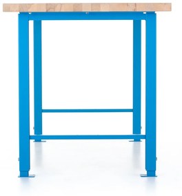 Výškovo nastaviteľný dielenský stôl Basic 150 x 80 cm, modrá
