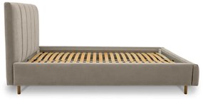 Béžová čalúnená dvojlôžková posteľ s roštom 160x200 cm Zee – Scandic