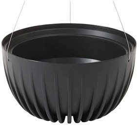 Závesný kvetináč STRIPPED ECO 24 cm čierny