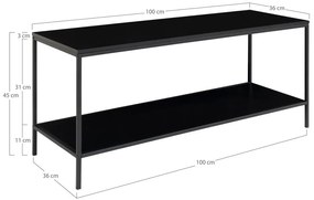 Čierny TV stolík 36x45 cm Vita - House Nordic