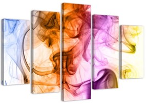 Obraz na plátně pětidílný Abstrakce kouře - 200x100 cm
