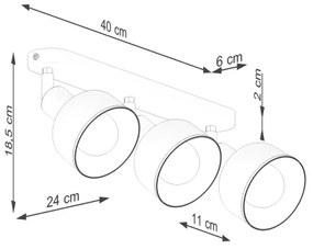 Sollux SL.1315 - Bodové svietidlo ELBA 3xE27/15W/230V biela