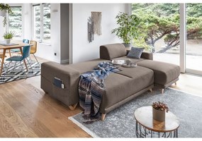 Hnedá rozkladacia/s úložným priestorom rohová pohovka Classy Sophie – Miuform