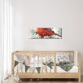 Obraz - Kardinál (s hodinami) (90x30 cm)