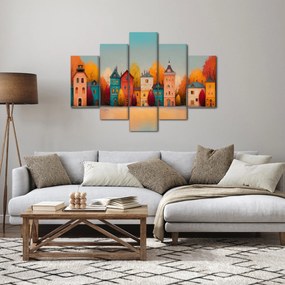 Obraz - Jesenná dedina (150x105 cm)