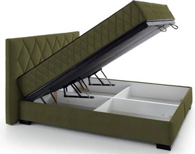 Posteľ Reve 160x200 cm, machovo zelená látka