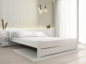 Posteľ IKAROS DOUBLE 160 x 200 cm, biela Rošt: Bez roštu, Matrac: Matrac DELUXE 10 cm