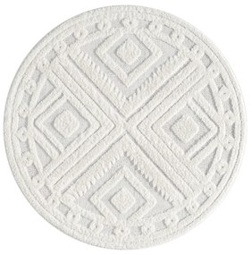 Dekorstudio Moderný okrúhly koberec FOCUS 777 krémový Priemer koberca: 120cm