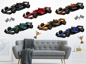 Farebné vzorce F1 textilní prelepiteľná nálepka na stenu list 75 x 42 cm
