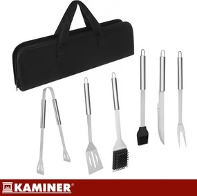 Nerezová sada grilovacieho náradia - 6 ks