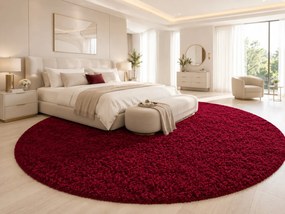 Ayyildiz, Kusový koberec Life Shaggy 1500 red kruh, 80x80 (priemer) kruh, červená, obývacia izba