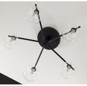 Jupiter 2046 - Prisadený luster PRATO 5xG9/10W/230V čierna/číra