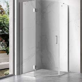 BPS-koupelny Päťuholníkový sprchový kút KZ10B 90x90 chróm/transparent - bez vaničky