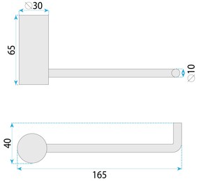 Rea Prism, kúpeľňový vešiak na uterák, 9711A, brúsená oceľ, REA-98032