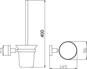 Slezák - RAV WC kefa, sklenená miska COLORADO - COA0500ZRL, Ružové zlato lesk