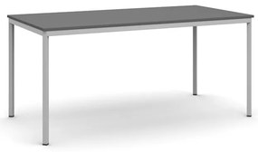 Jedálenský stôl, 160x80 cm, sivá podnož, grafit