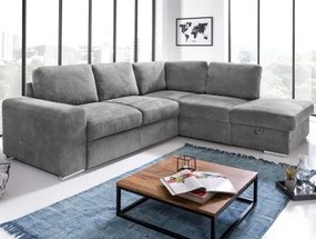 Rohová sedacia súprava Eddi, stredne šedá látka, pravý roh%