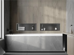 Mexen X-Wall-R, polica na zapustenie s prírubou  60 x 20 cm, grafitová matná - 19E0602010