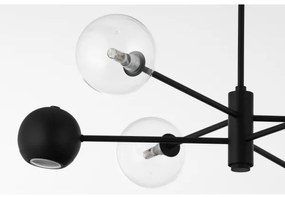 Jupiter 1995 - Luster na tyči MOKA 3xGU10/10W/230V + 3xG9/10W/230V čierna/číra