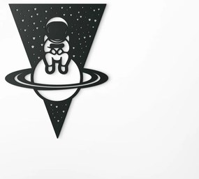 drevko Drevená nálepka Sediaci astronaut Rozmer obrazu: 42,5 x 32,5 cm, Farba dekorácie: Čierna