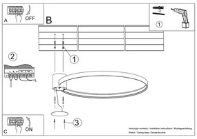 Stropné LED svietidlo Rio 55, 1x LED 30w, 3000k, w