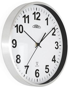 Kovové hodiny strieborné PRIM Radio Control ∅ 303 × 45 mm