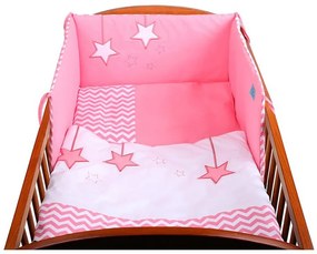5-dielne posteľné obliečky Belisima Hviezdička 100x135 ružové