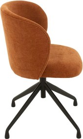 Oranžová zamatová jedálenská točiaca stolička Chair Turn Rusty - 56*48*77cm