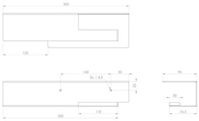 Sapho - Držiak toaletného papiera s poličkou 9,5x35 cm matná čierna