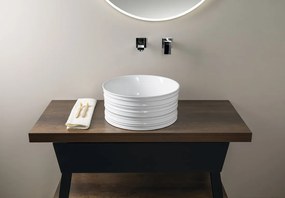 Sapho Sapho, ALETTE keramické umývadlo na dosku, vysoké, priemer 41cm, biela, AR459