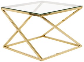 Konferenčný stolík so sklenenou doskou zlatý BEVERLY Beliani