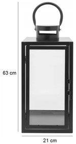 Dekoratívna lucerna 63 cm čierna