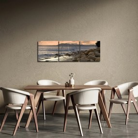 Obraz - More a hory (s hodinami) (90x30 cm)