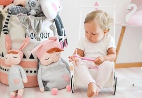 Spiaca bábika Angela šedá s menom Linduška 42 cm