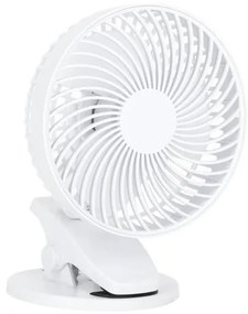 Kobi Nabíjací stolný ventilátor s klipom VIENTO 6W/5V 2000 mAh biela KB0504