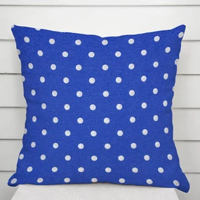 Biante Dekoračná obliečka na vankúš Leona LN-022 Biele bodky na sýto modrom 60 x 60 cm