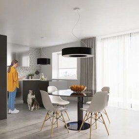 Sollux SL.0798 - Luster na lanku SATURNO SLIM 8xE27/60W/230V pr. 90 cm čierna