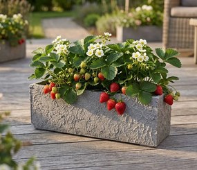 AMADEA Betónový kvetináč odľahčený - hrubý, 53x22,5x17,5 cm, český výrobok