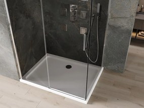 Mexen Omega posuvná sprchová kabína 100 x 90 cm, grafitová, chróm + Flat vanička, biela - 825-100-090-01-40-4010