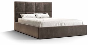 Manželská posteľ 140 cm Gino (hnedá) (s roštom a úložným priestorom). Vlastná spoľahlivá doprava až k Vám domov. 1046925
