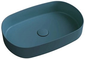 Sapho Sapho, INFINITY OVAL keramické umývadlo na dosku, 55x36 cm, matná zelena Petrol, 10NF65055-2P