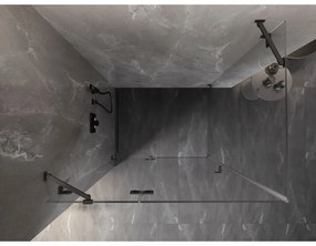 Mexen Lunar, sklápací sprchový kút ľavý 70 x 80 cm, 8mm číre sklo, brúsený grafit profil, 834-070-080-66-00-L