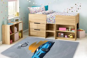 Detský koberec protišmykový BAMBINO 41730 Auto, sivý / modrý