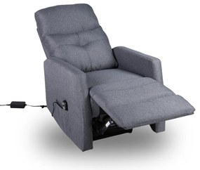 TV kreslo MODO PLUS s elektrickým polohovaním — látka, sivá, nosnosť 130 kg