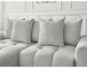 Svetlosivá ženilková rozkladacia/s úložným priestorom rohová pohovka (ľavý roh/s leňoškou) Roxelane – Bobochic Paris