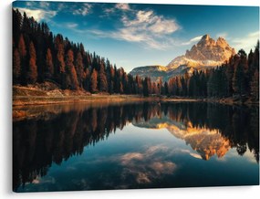 Obraz - Alpy, Taliansko, Dolomity, Lago Antorno (70x50 cm)
