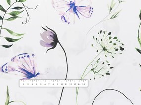 Biante Bavlnený okrúhly obrus Sandra SA-391 Lúčne kvietky s motýlikmi Ø 50 cm