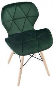 Jedálenská stolička MURET zamatová, tmavozelená