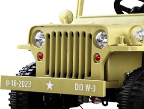 JOKOMISIADA Elektrické vojenské auto Willys na akumulátor na diaľkové ovládanie čierne PA0263