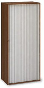 Vysoká skriňa ProOffice, žalúziové dvere 80 x 45 x 178 cm, orech